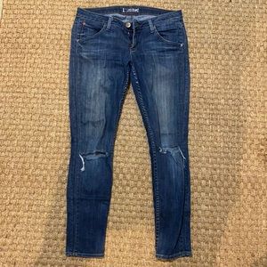 Hudson Distressed skinny jeans